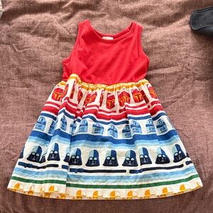 Hanna Andersson Red and Multicolor Striped Kids Dress